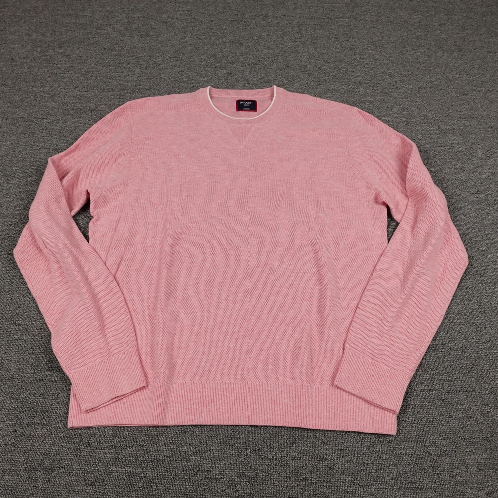 UNTUCKit Sweater Mens Medium Pink Cotton Crewneck Knit Pullover Casual Top